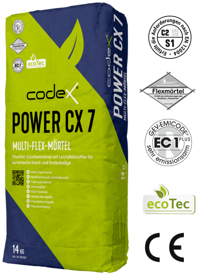 codex Multi-Flex-Mörtel Power CX 7, inkl. Labels Dummy des Multi-Flex-Mörtels codex power CX 7 inkl. der produktkennzeichnenden Label